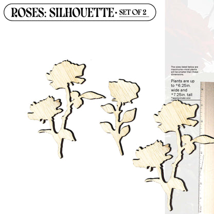 Laser Cut Wooden Rose Flowers