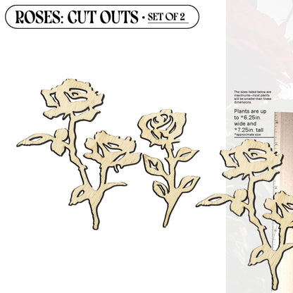 Laser Cut Wooden Rose Flowers